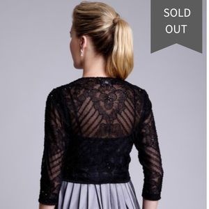 Sue Wong black beaded crop jacket